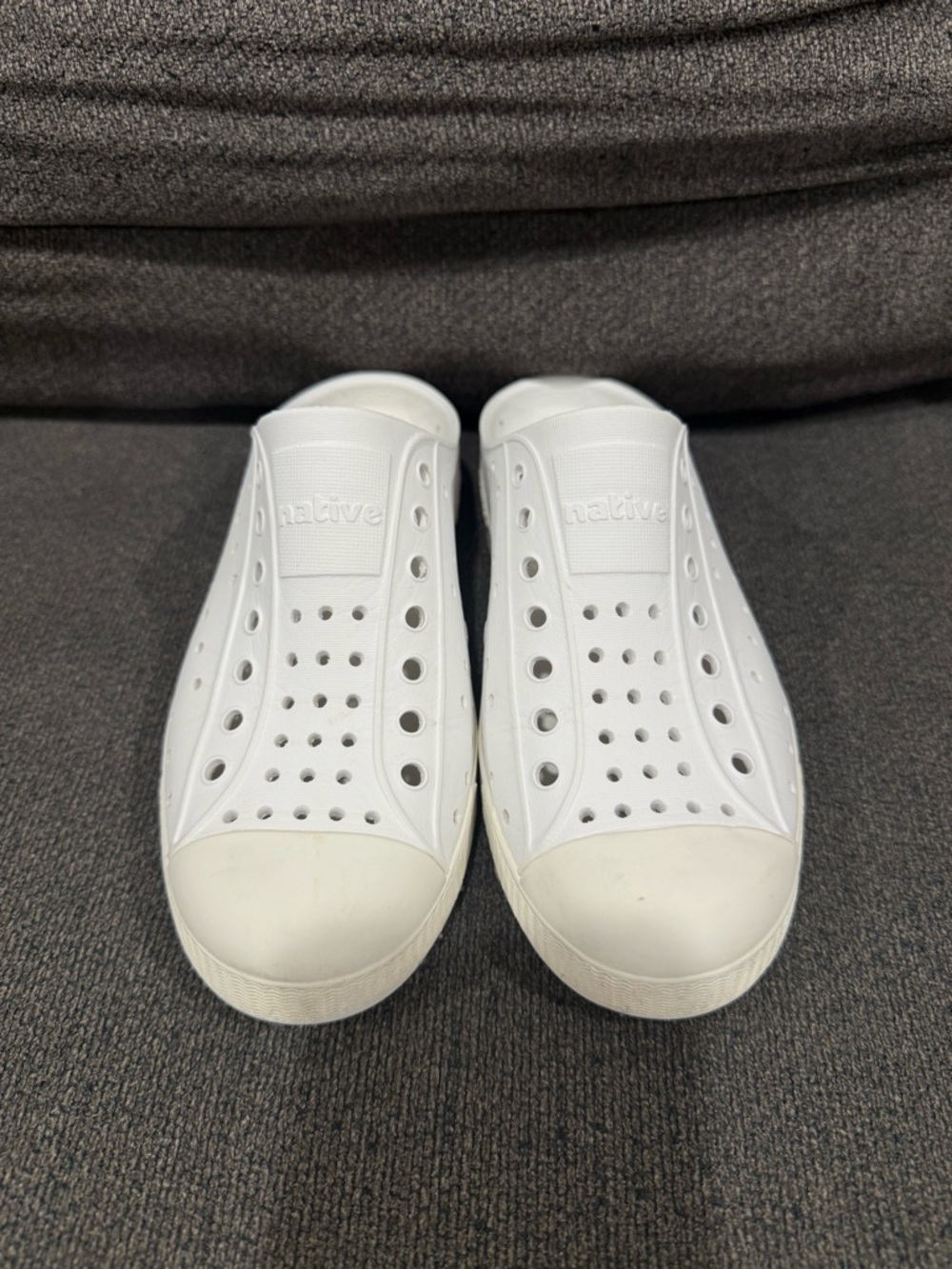 Native Kids White Jefferson Slip-On Water Shoes - Perforated EVA